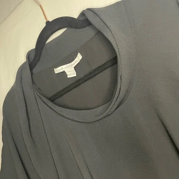 DVF Black Cowl-Neck Knee-Length Shift Dress S / 4 - Picture 4 of 9